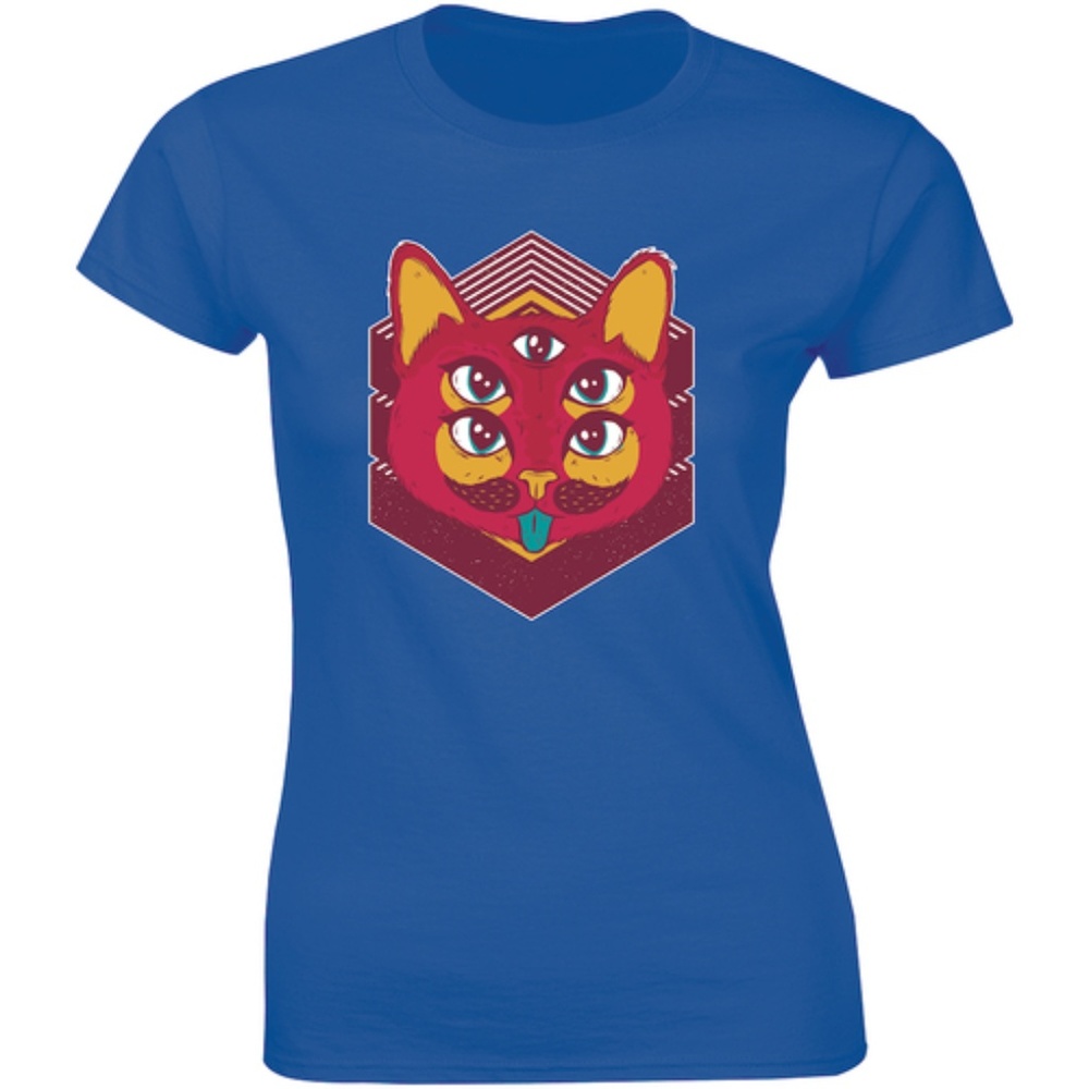 Five Eyes Cat Scary Cute Monster Animal T-shirt